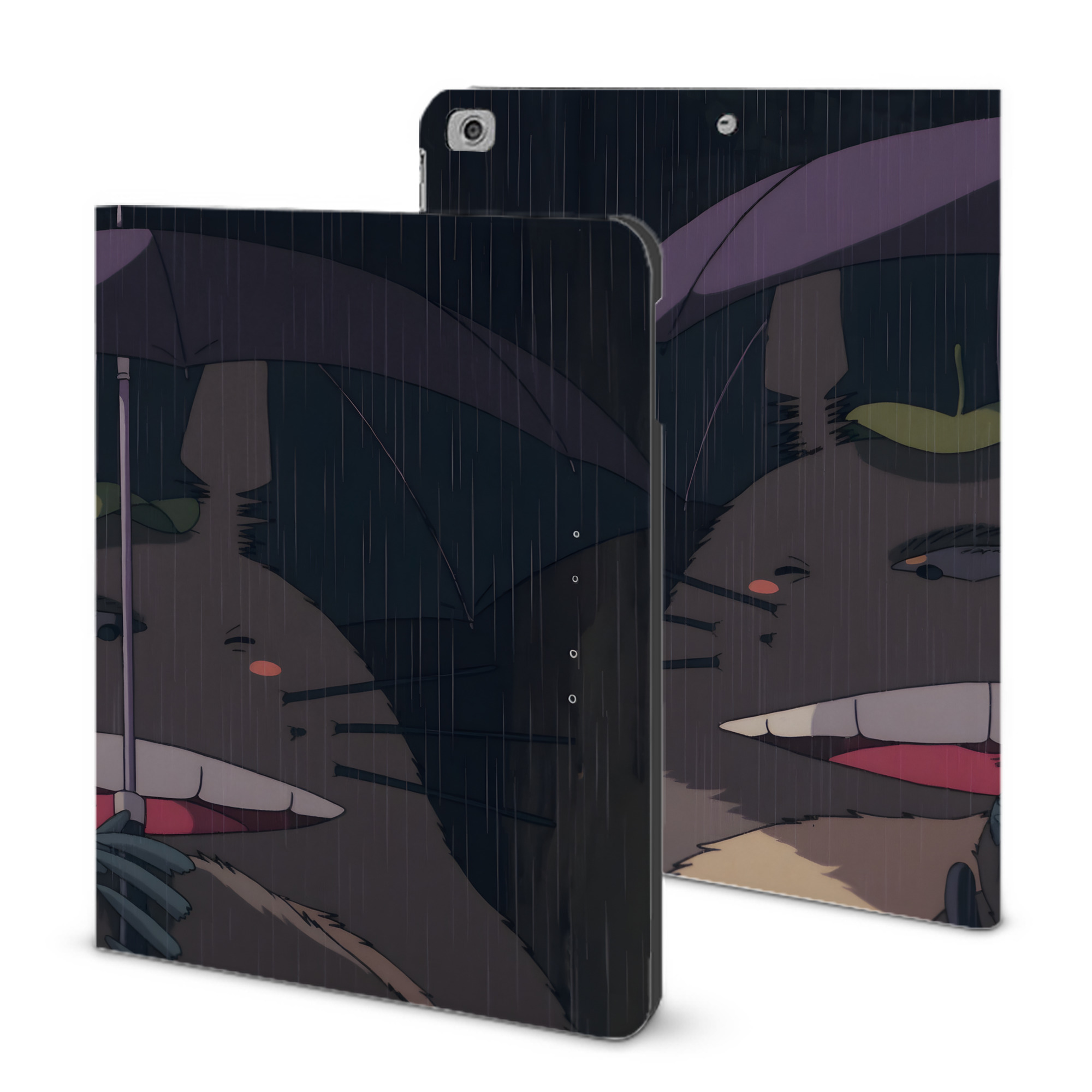 （画像用） となりのトトロ 草壁メイ 草壁サツキ My Neighbor Totoro Satsuki Kusakabe Mei Kusakabe IPad ケース ブック型 PUレザー TPU 耐衝撃 軽量 薄型 ペン収納なし 全面保護 IPad 各モデル対応
